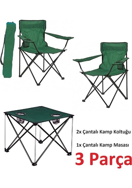 Çantalı Katlanır Kamp Piknik Koltuğu Masa Seti Bahçe Plaj Masalı Sandalye Takımı Bardaklı Askılı Set modelleri