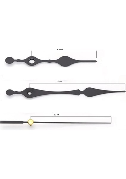 Quartz Akar Sessiz Duvar Saati Mekanizması 16 mm ve Seti (Akrep - Yelkovan - Saniye) Askısız EXIZNM355 modelleri