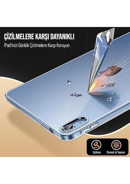 Apple ile Uyumlu 11 Inç iPad (A16) / iPad Air 10.9 Inç/ipad 10.nesil 10.9 Kılıf Şeffaf Silikon Arka Kapak modelleri