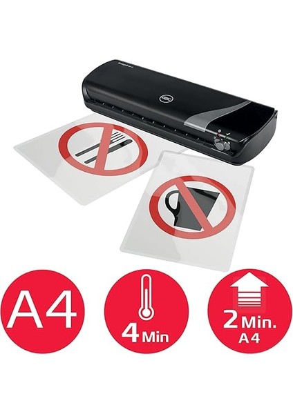 Inspire+ A4 Evde Kullanım Laminatör, A4 Torbalar ve Daha Küçük, 1 Yıl Garanti, Siyah, 440207 indirimleri