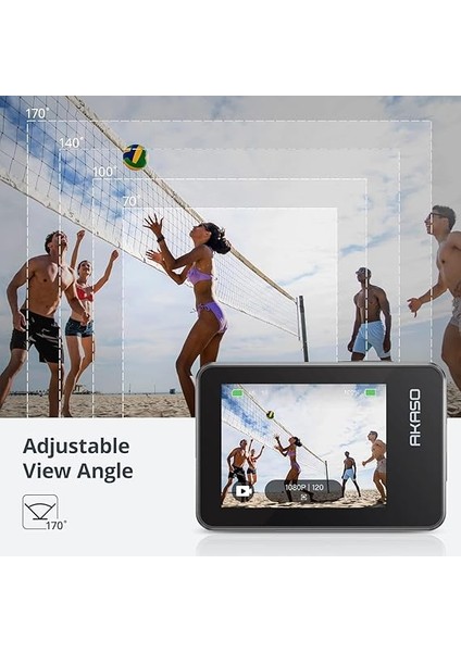 Brave 7 Aksiyon Kamerası, Ipx8 Su Geçirmez Yerel 4K 20MP Wifi Cam Dokunmatik Ekranlı Eıs 2.0 Yakınlaştırma Desteği Harici Mikrofon Ses Kontrolü Vlog Kamerası - Gri indirimleri