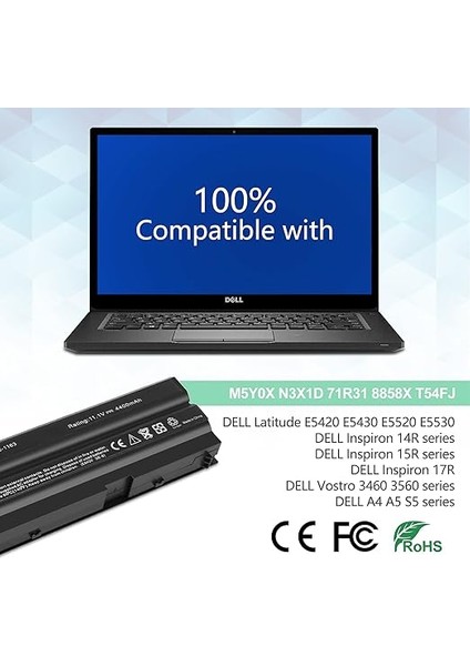 8858X M5Y0X Batarya Dell Latitude E6420 E6430 E6440 E6520 E6530 E6540 E5530 E5420 E5430 E5520 E6430S Vostro 3460S Için 35600 Inspiron 17R 5720 7720 15R 5520 7520 14R 5420 modelleri