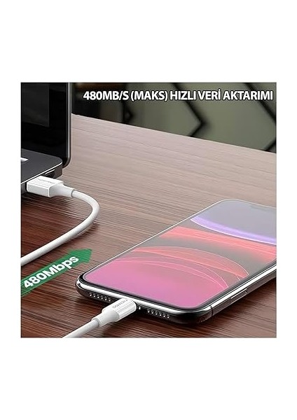 UTC12 60W 1.2m Tpe USB To Type-C Hızlı Şarj ve Data Kablosu fırsatları