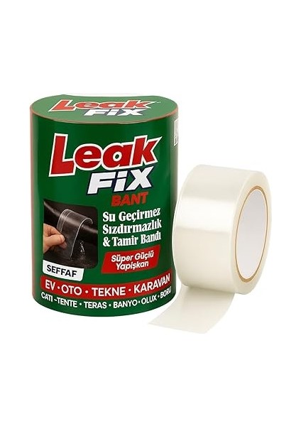 Leakfix Yama Bant, Şeffaf, 100MMX1,5M fiyatları