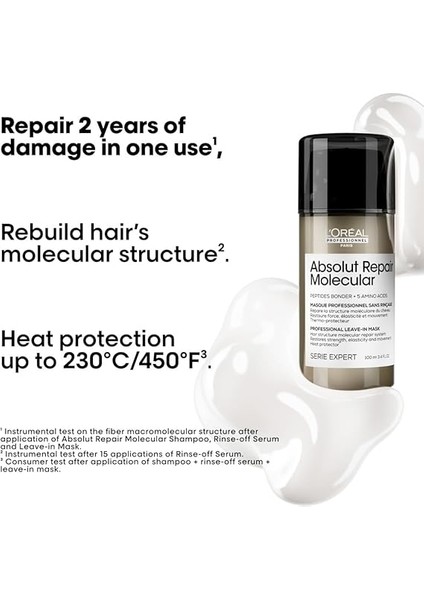 Professionnel Paris Serie Expert Absolut Repair Molecular Tüm Yıpranmış Saçlar Için Durulanmayan Maske 100ML fiyatları