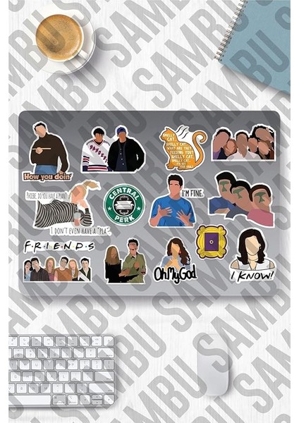 Major Selection Friends Temalı Sticker Etiket Seti 1 - Laptop Notebook Telefon