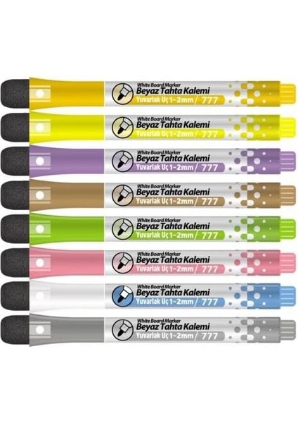 Beyaz Tahta Kalemi Mıknatıslı & Silgili 8’li 777