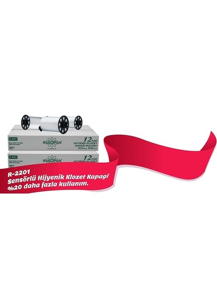 R-2201 Sensörlü Klozet Kapağı Rulosu 12 Li, Plastik, Beyaz