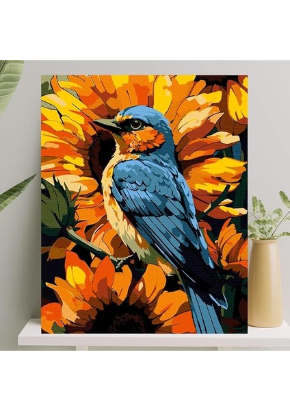 Hobi Sanat Sayılarla Boyama Tuval Seti Fırça Boya Dahil (Çıtalı) 40X50 cm - Serçe