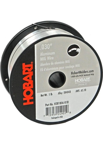 H381806-R18 1lb ER4043 Alüminyum Kaynak Teli, 0,030 Inç