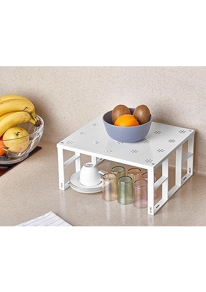Dolap Içi Raf Düzenleyici - Beyaz Metal Dolap Içi Raf, Gıda Kiler Organizasyon ve Depolama Rafları, Beyaz fiyatları