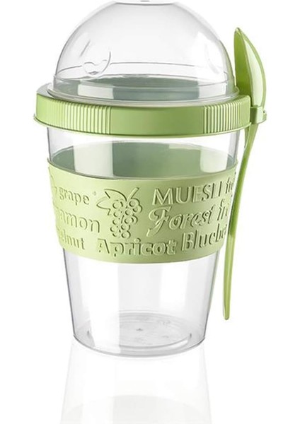Take'n Go Kapaklı Kaşıklı Pratik Taşınabilir Meyveli Yoğurt Kabı