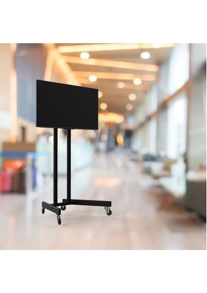 Tv/fuar Standı Metal Ayaklı Tekerlekli Tv Sehpası/ünitesi 40” Inç – 75” Inç