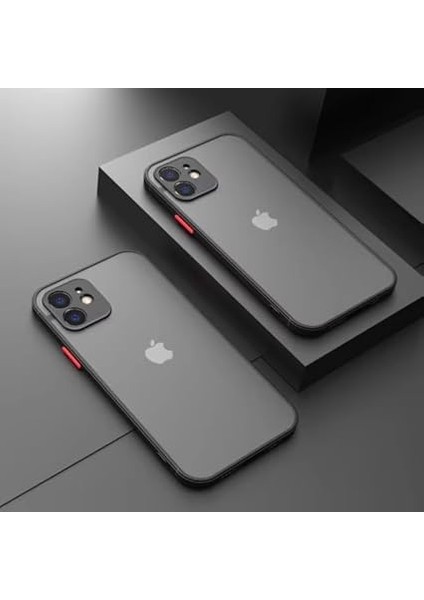Aksesuar iPhone 11 ile Uyumlu Arka Kısmı Mat Şeffaf Yapıya Sahip Kenarları Silikon Tpu Malzemeden Üretilmiş Renkli Tuşlara Sahip Kamera Korumalı Transparan Kılıf (Siyah) modelleri
