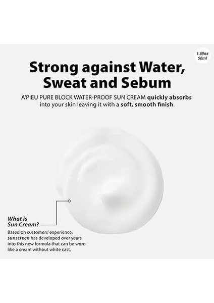 Ter ve Suya Dayanaklı Güneş Kremi A'pıeu Pure Block Water Proof Sun Cream SPF50+/PA+++ 50ML indirimleri