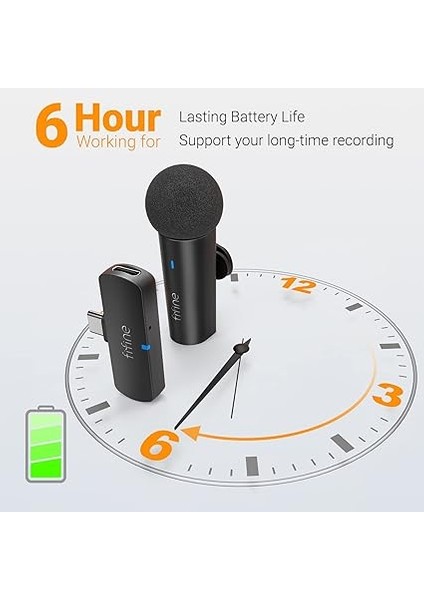 IPHONE15 (Usb C)/android Telefon/tablet Için Kablosuz Yaka Yaka Mikrofon, Akülü Kondenser Klipsli Mikrofon, Mini Mikrofon, Video, Röportaj, Vlog, Youtube, Kayıt-M6 Için Tip C Alıcısı indirimleri