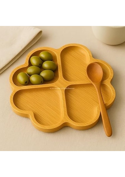 Bambu Sunum Tabağı Çerezlik Doğal Ahşap Şık ve Dayanıklı Sunumluk (Yonca) modelleri