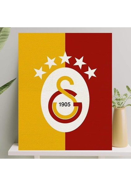 Boyama Tuval Seti Fırça Boya Dahil (Çıtalı) 40X50 cm - Galatasaray Logosu