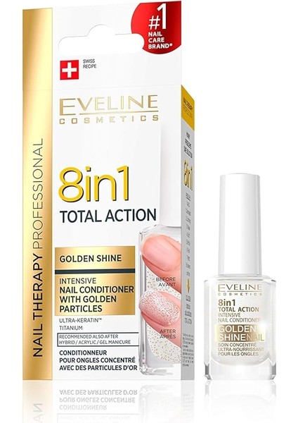 Cosmetics 8 In 1 Total Golden Shine Intensive Nail Conditioner 12 ml