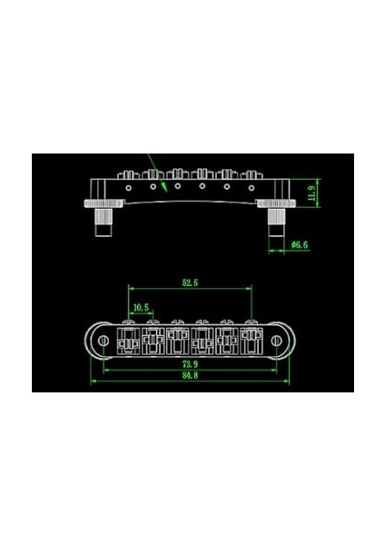 Tune-O-Matic Sarmalı Sele Köprüsü – Tel Boşluğu 10,5 mm Gitar Köprüsü, Direk Delikli, 4,2 mm Yedek, Les Paul Lp Sg 6 Telli Elektro Gitar GM015 ile Uyumlu, Siyah fırsatları