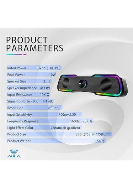 N-169B Aux Stereo 2.0 Rgb Masaüstü Gaming Oyuncu Hoparlör Speaker fırsatları