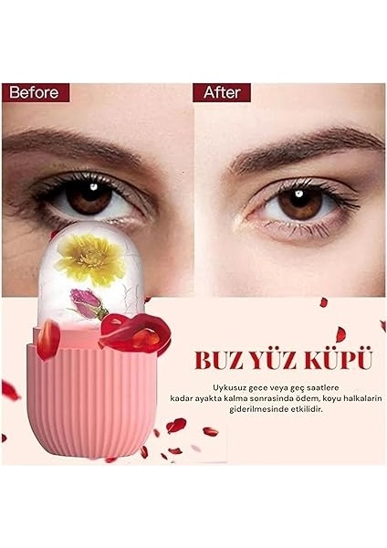 Silikon Buz Küpü Rulo: Yüz, Göz ve Boyun Masajı Için Cilt Bakım Aracı, Göz Torbalarını Giderici fırsatları