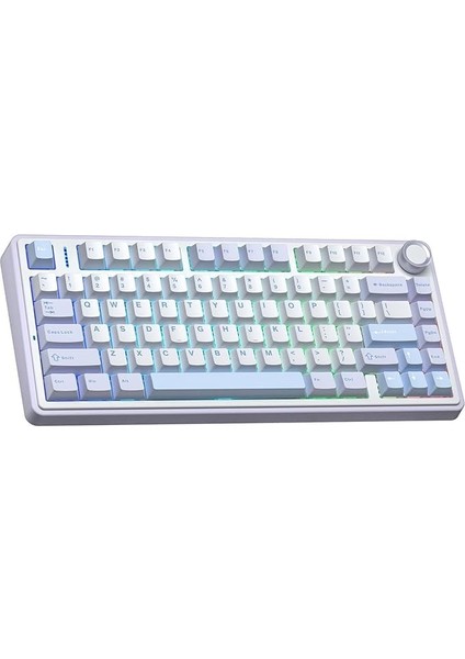 F75 Mekanik Rgb Tkl Nimbus V3 Switch Kablosuz Makrolu Hot Swap Klavye Buz Mavisi