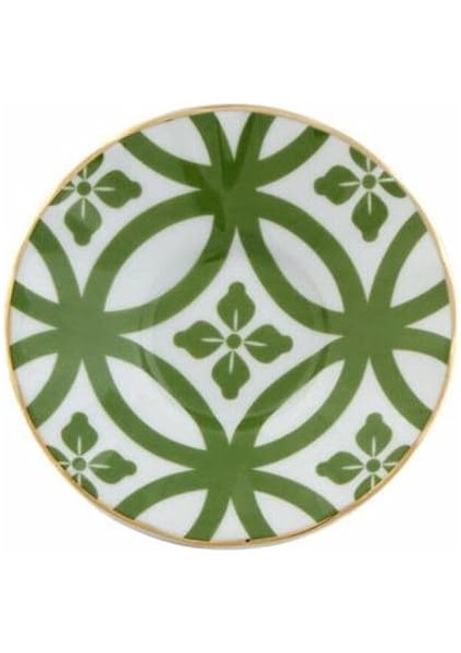 Morocco Desen1 Yeşil Ergonomik Çay Tabağı 12CM