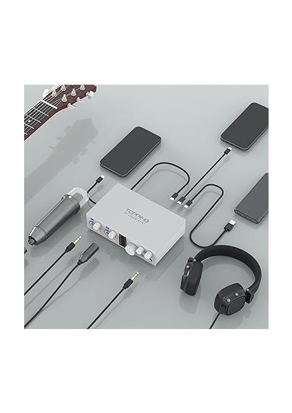 Professional E2X2 Otg | Black Yüksek Kalite Usb-C Ses Kartı: 2-Giriş/2-Çıkış 24BIT/192KHZ, 8...600OHM Arası Kulaklıklara Kadar Kullanılabilir. (Pc/mac/ios/android) modelleri