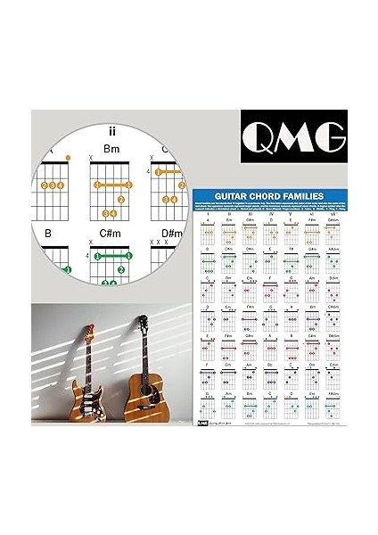 Gitar Akoru Aile Posteri (27,9 x 43,2 Cm), Gitar Aksesuarı, Lamine Gitar Akor Grafiği, 49 Renk Kodlu Akor, Yeni Başlayanlar Için Akorlar, Müzik Teorisini Öğrenmek Için Diyagram fiyatları