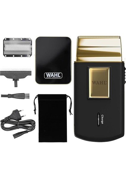 Travel Shaver Gold Edition Kablosuz ve Şarj Edilebilir Elektrikli Tıraş Makinesi, Erkekler Için, Seyahat, Saç ve Sakal Kesmek Için Ideal, Kompakt ve Taşınabilir