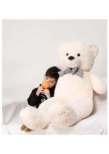 175 cm Papyonlu Dev Boy Peluş Ayı -% 100 Yerli Beyaz fiyatları