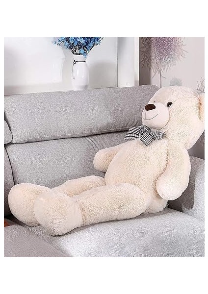 175 cm Papyonlu Dev Boy Peluş Ayı -% 100 Yerli Beyaz modelleri