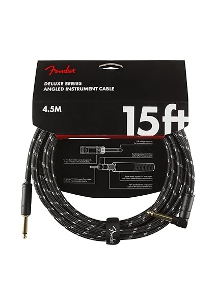 Deluxe Serisi Gitar Enstrüman Kablosu, 4,5 M, Düz/açılı, Siyah-Beyaz Tüvit fırsatları