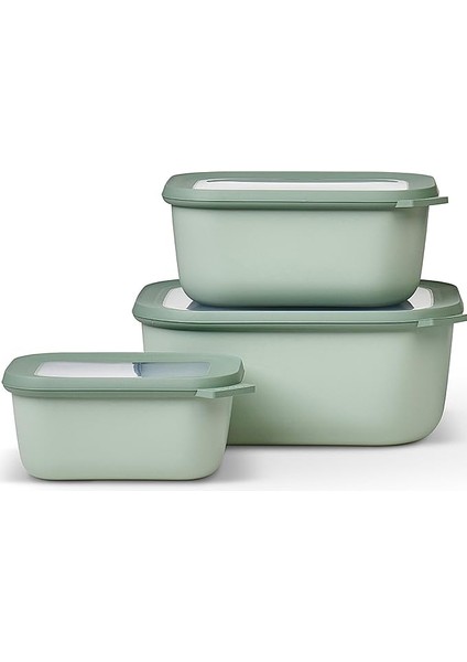 Çok Kaseli Cirqula Dikdörtgen 3 Parçalı Set (750+1500+3000)- Nordic Sage