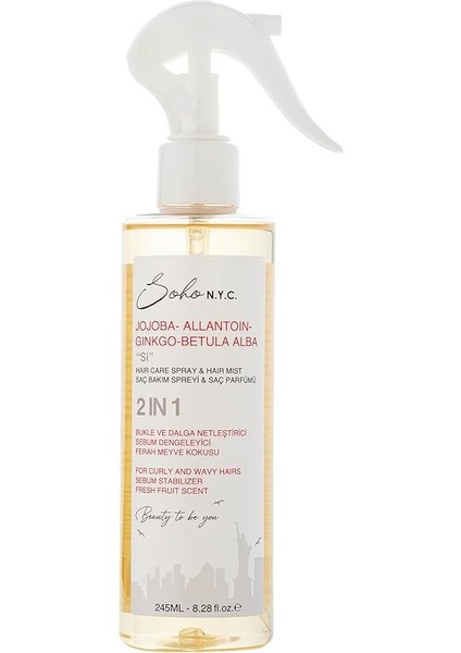 N.y.c. Bukleli Saçlar Için Bakım Spreyi ve Saç Parfümü "si" 245 ml