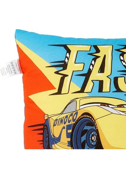 Disney Cars Fast Lisanslı Karakter BASKILI%100 Pamuk Kırlent, Çok Renkli, 45X45 cm fırsatları