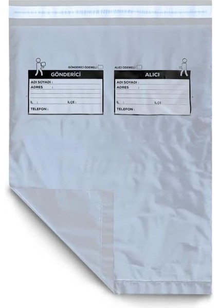 Gri Kargo Poşeti 30X37+5 cm - 100 Adet