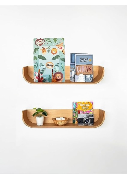 Wood Dekoratif Ahşap Tasarım Duvar Rafı (Meşe) fiyatları