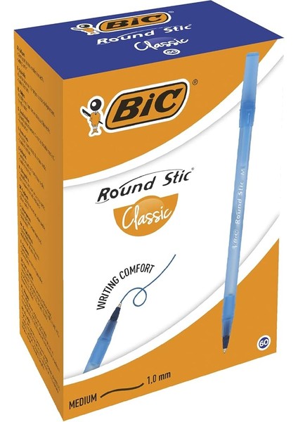 Round Stic Tükenmez Kalem Mavi 60'lı Kutu