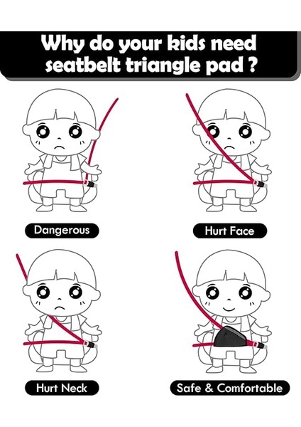 Kemeri Kılıfı Pedi ve Çocuk Emniyet Kemeri Minderi, 4'lü Paket Araba Seyahat Üçgeni Konfor Pedi ve Yastık, Araba Omuz Askısı Koltuk Kayışı Koruyucu Kısa Yetişkin Bebek Çocuk Için Baş Boyun modelleri