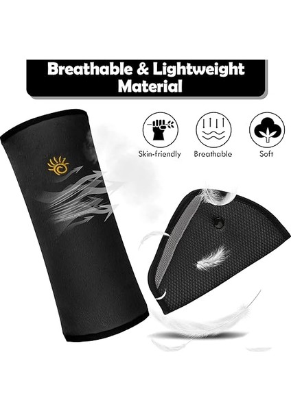 Kemeri Kılıfı Pedi ve Çocuk Emniyet Kemeri Minderi, 4'lü Paket Araba Seyahat Üçgeni Konfor Pedi ve Yastık, Araba Omuz Askısı Koltuk Kayışı Koruyucu Kısa Yetişkin Bebek Çocuk Için Baş Boyun fırsatları