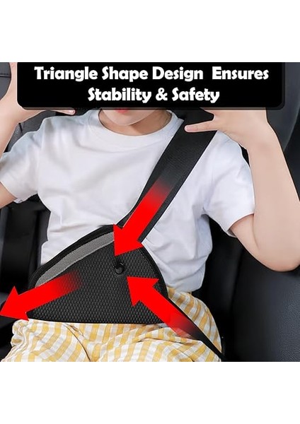 Kemeri Kılıfı Pedi ve Çocuk Emniyet Kemeri Minderi, 4'lü Paket Araba Seyahat Üçgeni Konfor Pedi ve Yastık, Araba Omuz Askısı Koltuk Kayışı Koruyucu Kısa Yetişkin Bebek Çocuk Için Baş Boyun indirimleri