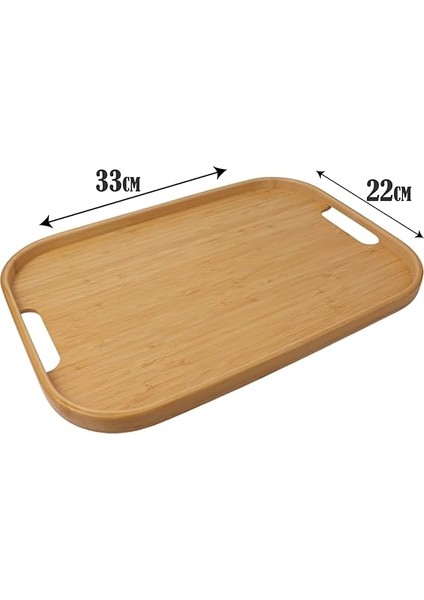 Dikdörtgen Bambu Servis Tepsisi, 2'li Set, 33X22 cm ve 40X28 cm | Dikdörtgen Bambu Tepsi modelleri