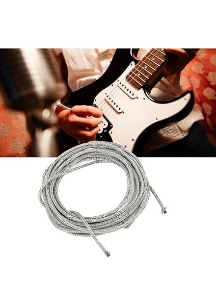 Gitar Kalkanı Teli, Tek Iletken 3m Uzun 22 Awg Örgülü Kalkan Kablosu Gitar Teli fırsatları