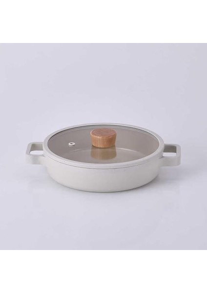 Fika Alüminyum Bej Cam Kapaklı Döküm Sahan 22 cm