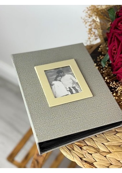 15X21CM 100 Fotoğraf Kapasiteli Lüks Çerçeveli Koton Fotoğraf Albümü Vizon fırsatları