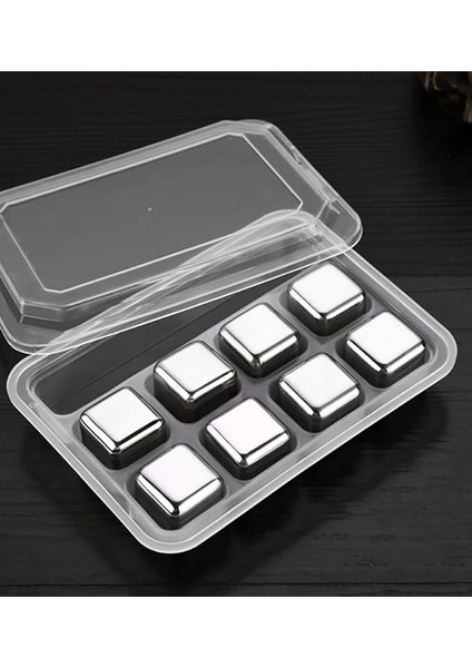 6'lı Küp Paslanmaz Çelik Buz Kalıbı Sulandırmayan Erimeyen Buz Küp (6'lı Küp) Maşa Dahil Değildir