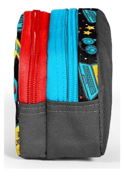 High Siyah Mavi Gamer Iki Bölmeli Kalem Çantası - Erkek Çocuk fiyatları