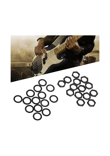 Gitar Somun Yıkayıcı Elektro Gitar Somun Yıkama Seti, G3 Gitar Jack Somunu, Behangroller Kiti Dişi Jack Soket Somunları Elektro Gitar Bas G3 / 8 Için Metal Yıkama Somunları (Black) modelleri